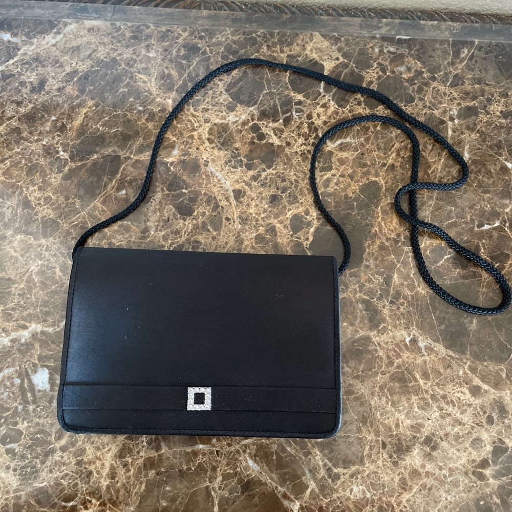 Valerie Stevens Small Shoulder Bag Purse Black Evening